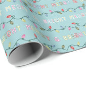 Blauwe Kerstverlichting Cadeaupapier (Rol Hoek)