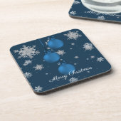 Blauwe kerstversiering Beverage Coaster Bier Onderzetter (Linkerzijde)