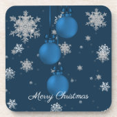Blauwe kerstversiering Beverage Coaster Bier Onderzetter (Voorkant)