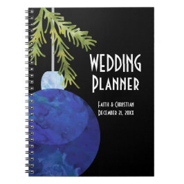 Blauwe kerstversiering, bruiloft Planner Notitieboek