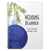Blauwe kerstversiering, bruiloft Planner Notitieboek (Voorkant)