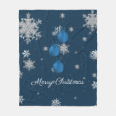Blauwe kerstversiering fleece deken (Voorkant)