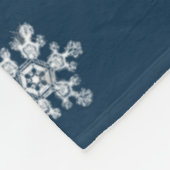 Blauwe kerstversiering fleece deken (Hoek)