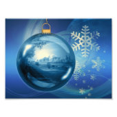 Blauwe kerstversiering foto afdruk (Voorkant)