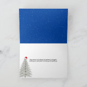 Blauwe kerstversiering in sneeuwvlokken kaart (Binnen)