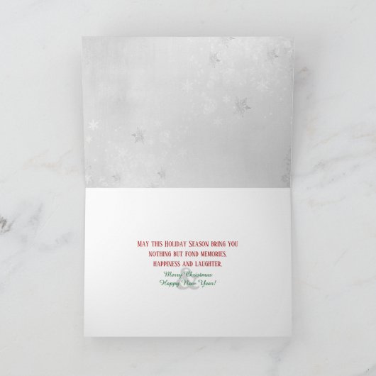 Blauwe kerstversiering in venster kaart (Binnen)