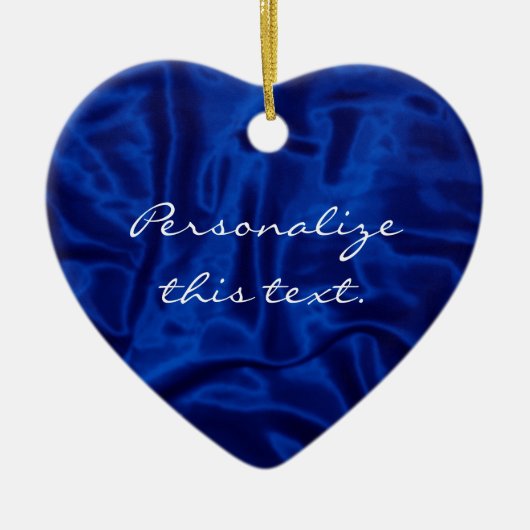 Blauwe kerstversiering keramisch ornament (Voorkant)