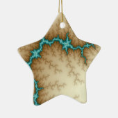 Blauwe kerstversiering keramisch ornament (Rechts)