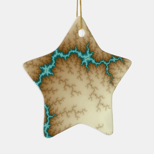 Blauwe kerstversiering keramisch ornament (Rechts)