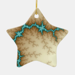 Blauwe kerstversiering keramisch ornament