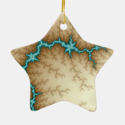 Blauwe kerstversiering keramisch ornament (Achterkant)