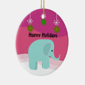 Blauwe kerstversiering keramisch ornament (Rechts)