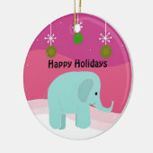 Blauwe kerstversiering keramisch ornament (Links)