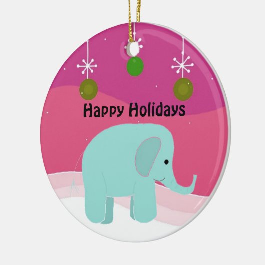 Blauwe kerstversiering keramisch ornament (Links)