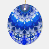 Blauwe kerstversiering keramisch ornament (Links)