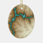 Blauwe kerstversiering keramisch ornament (Rechts)