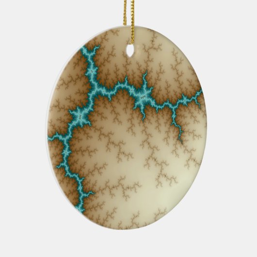 Blauwe kerstversiering keramisch ornament (Rechts)