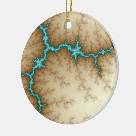 Blauwe kerstversiering keramisch ornament (Links)