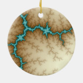 Blauwe kerstversiering keramisch ornament (Achterkant)