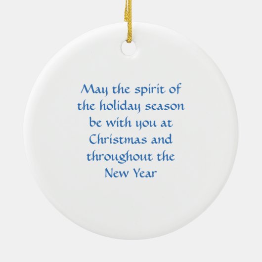  blauwe kerstversiering keramisch ornament (Achterkant)