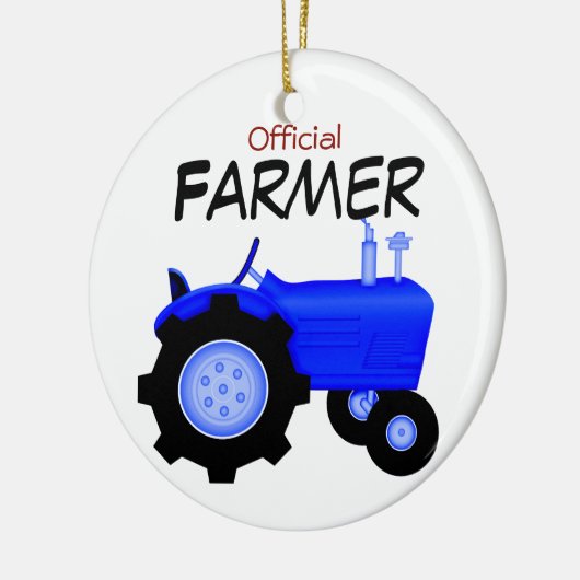 Blauwe kerstversiering keramisch ornament (Links)