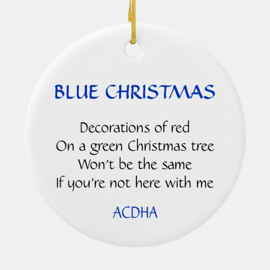 Blauwe kerstversiering keramisch ornament (Achterkant)