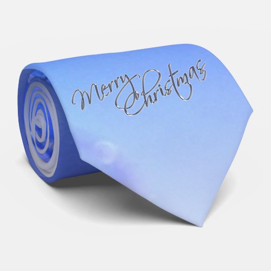 Blauwe kerstversiering Merry-kerstMannen Stropdas (Opgerold)