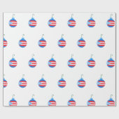 Blauwe kerstversiering met de vlag van Puerto Rico Cadeaupapier (Vlak)