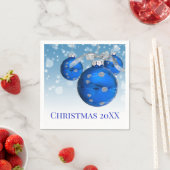 Blauwe kerstversiering met sneeuwvlokken servet (Insitu)