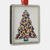 Blauwe kerstversiering metalen ornament (Rechts)