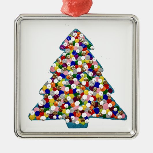 Blauwe kerstversiering metalen ornament (Voorkant)