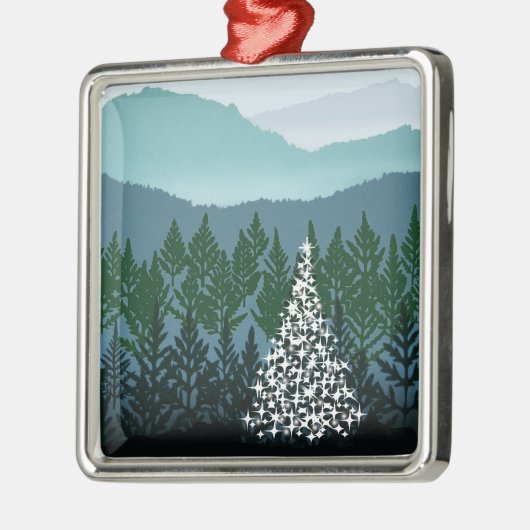 Blauwe kerstversiering metalen ornament (Links)