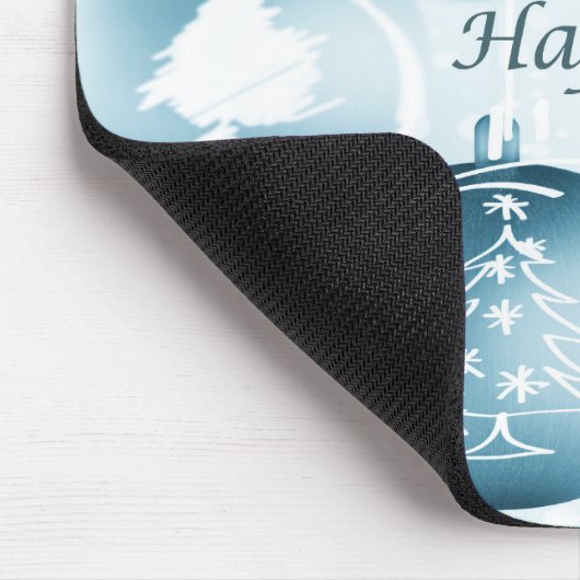 Blauwe kerstversiering muismat (Hoek)