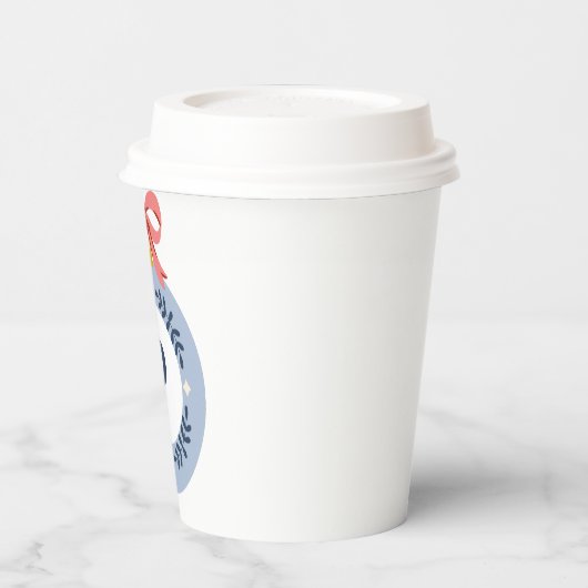 Blauwe  kerstversiering papieren bekers (Links)