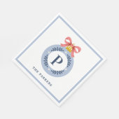 Blauwe kerstversiering servet (Hoek)