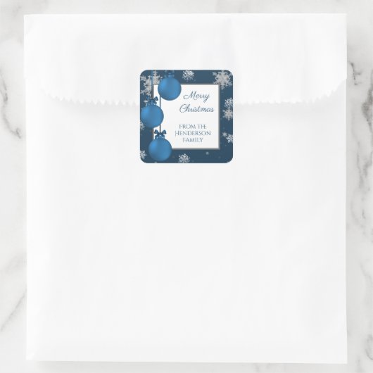 Blauwe kerstversiering Sticker (Tas)