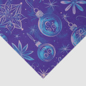 Blauwe kerstversiering tissuepapier (Detail)