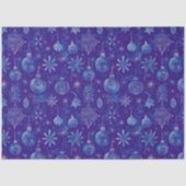 Blauwe kerstversiering tissuepapier (Voorkant)