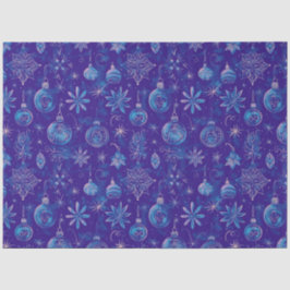 Blauwe kerstversiering tissuepapier