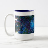 Blauwe kerstversiering tweekleurige koffiemok (Links)