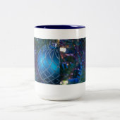 Blauwe kerstversiering tweekleurige koffiemok (Center)