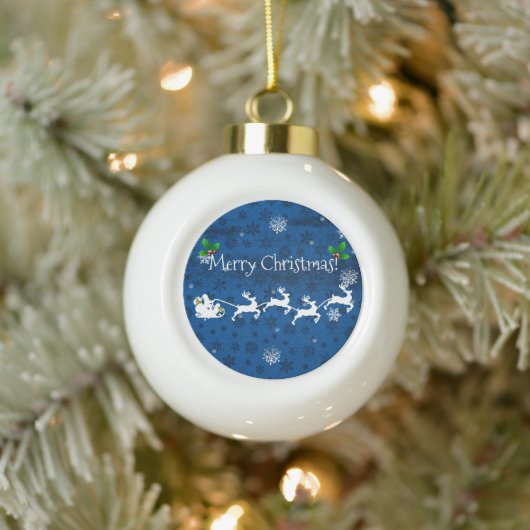Blauwe kerstversiering uit de Kerstmis Keramische Bal Ornament (Boom)