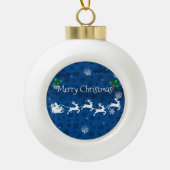 Blauwe kerstversiering uit de Kerstmis Keramische Bal Ornament (Voorkant)