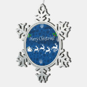Blauwe kerstversiering uit de Kerstmis Tin Sneeuwvlok Ornament (Rechts)