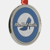 Blauwe kerstversiering van de Hielenvereniging Metalen Ornament (Rechts)