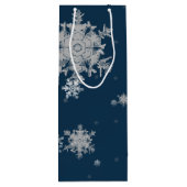 Blauwe kerstversiering Wine Gift Bag Wijn Cadeautas (Achterkant)