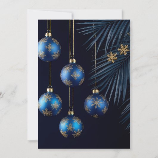 Blauwe Kerstversiering 🎄✨ Winter Vorst Saffier Kaart (Voorkant)