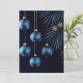 Blauwe Kerstversiering 🎄✨ Winter Vorst Saffier Kaart (Staand voorkant)