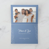 Blauwe kerstversieringen 1 Foto gevouwen Feestdagen Kaart (Binnen)