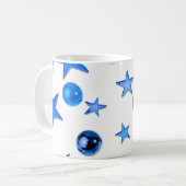 Blauwe kerstversieringsfoto koffiemok (Voorkant links)